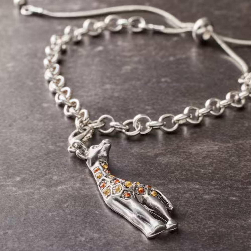Giraffe Charm With Colorful Rhinestones - Picture 2 of 4